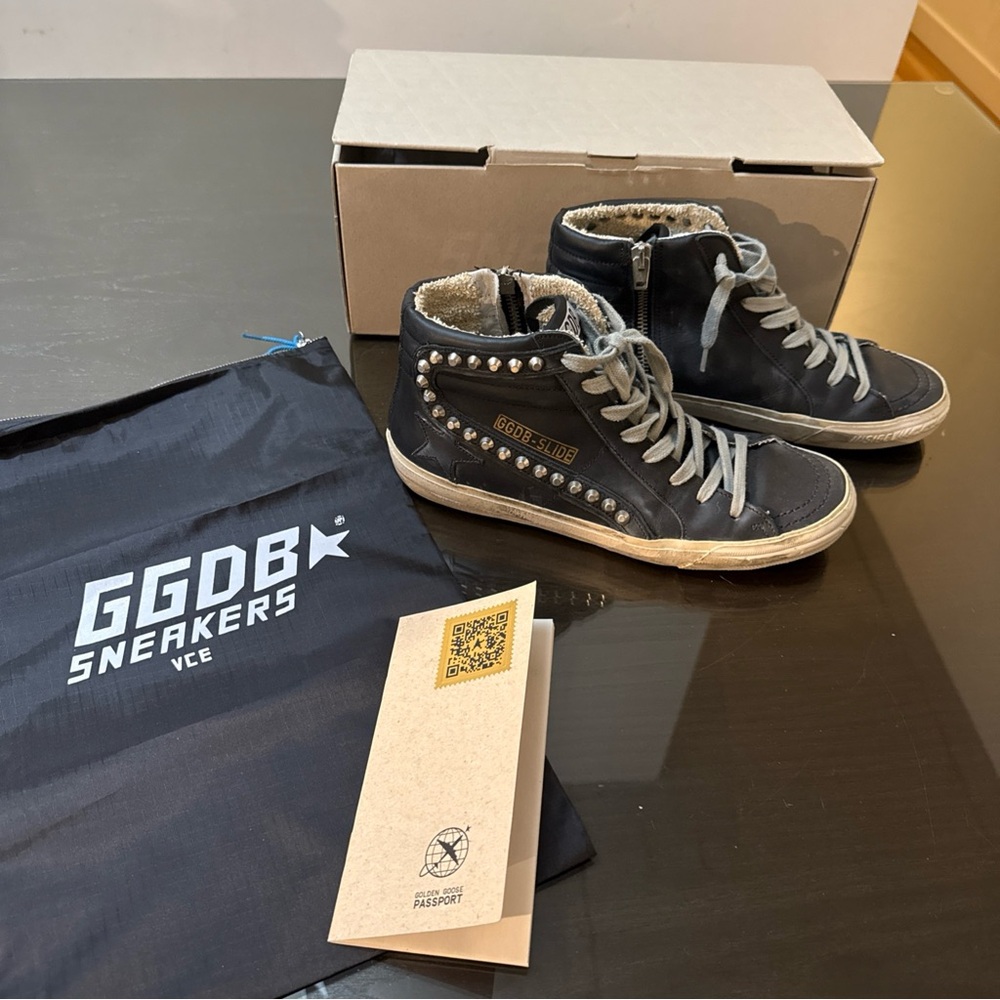 Golden Goose Deluxe Brand Slide Sneakers with Studs